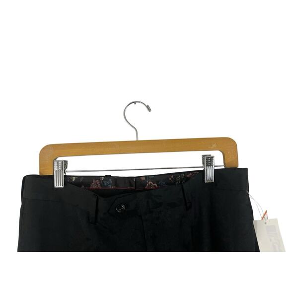 Tallia Pants Men's Black Bird Print Tonal Suit Dress SlimFit 32 NWT Quiet Luxury - Picture 10 of 12